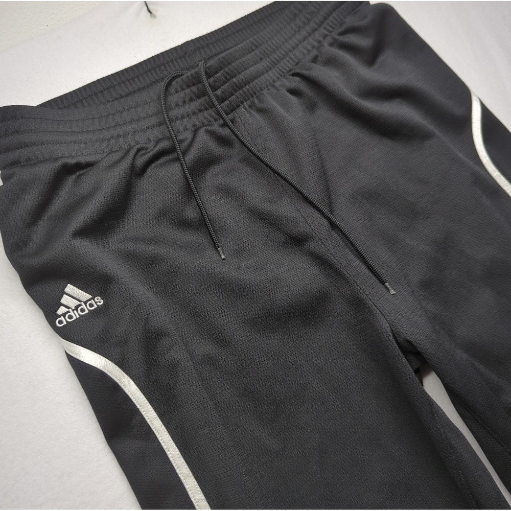 Adidas Track Pants Mens Size L Black Climalite Sweatpants Zip Ankle